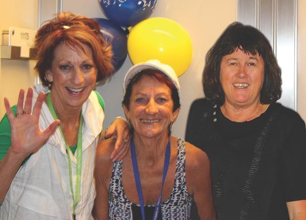 (L to R) Jill, Joan and Cathie will race as a team this Sunday.